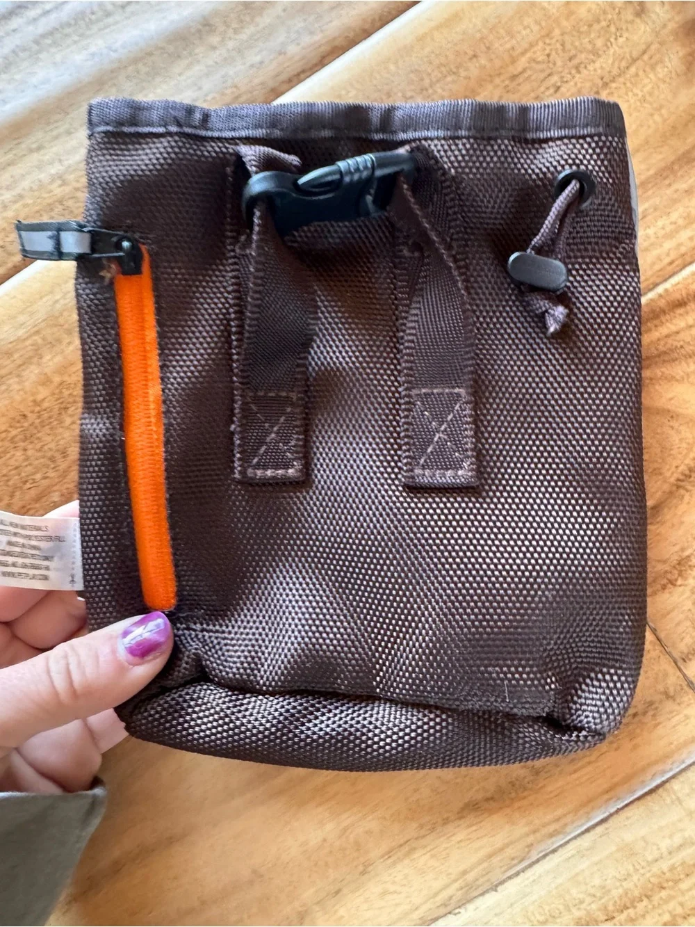 Dog Treat Pouch - Gray with Orange & Black Silhouettes